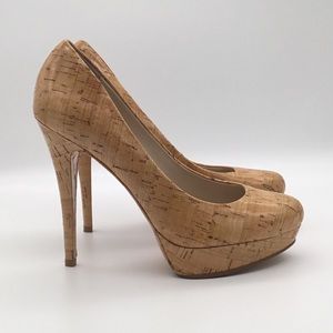 Michael KORS Natural Patent Cork Cyprien Platform Heels Pumps